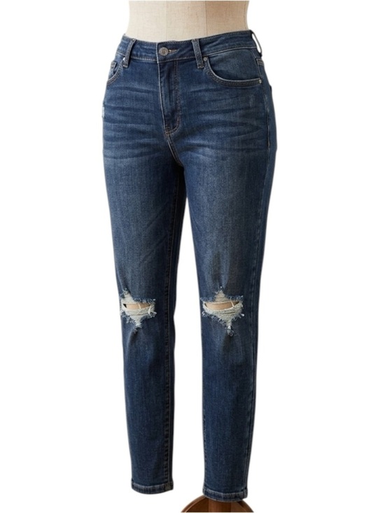 Judy Blue Denim - Judy Blue Dark wash Women Distressed Skinny Jeans High rise Stretchy size 16W